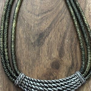 JAI John Hardy Hill Tribe textured leather and Sterling Silver Necklace Thailand